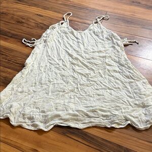 White Crinkled Sleeveless Cover Up